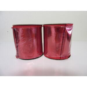 2 Rolls Shimmering Red Wire Edge Ribbon 4" x 10 yds d stevens Christmas Ribbon